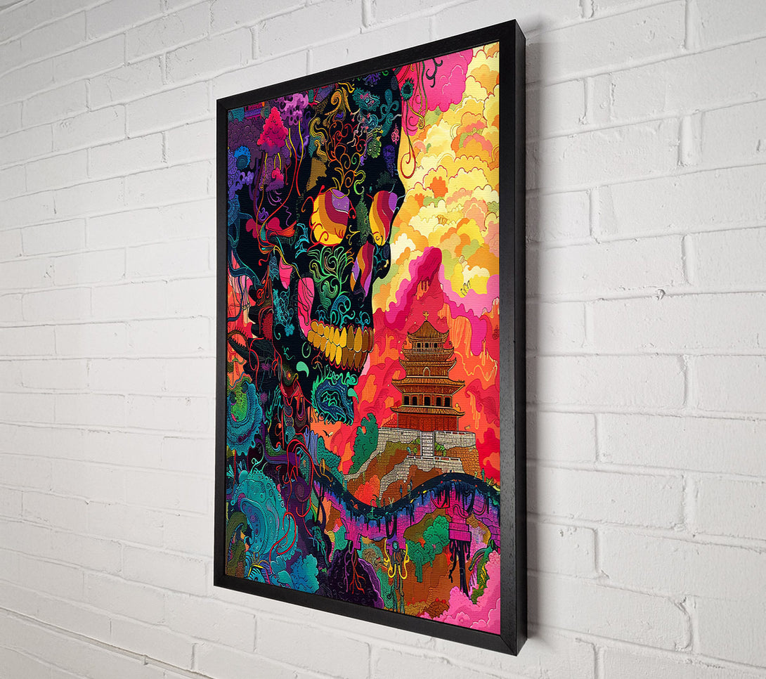  A Canvas Print of Crimson Skull Bloom Canvas Art
