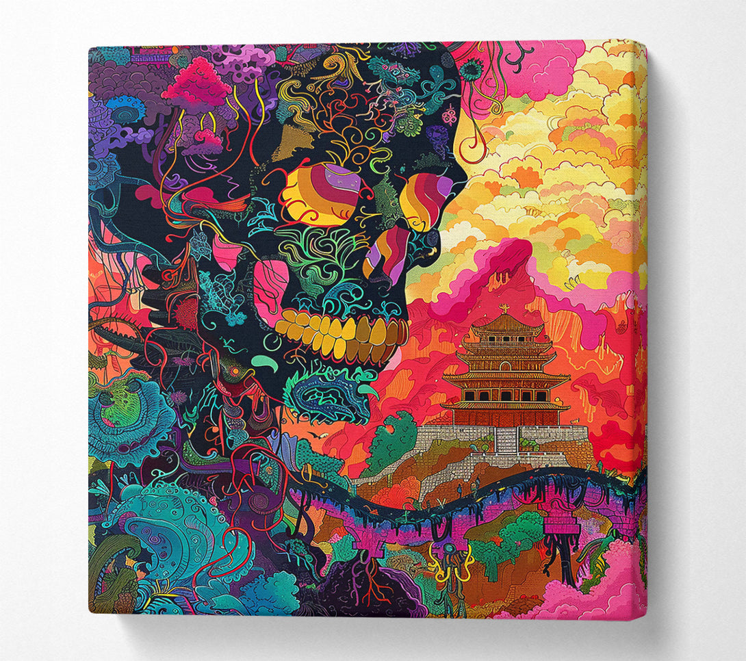  A Canvas Print of Crimson Skull Bloom Canvas Art