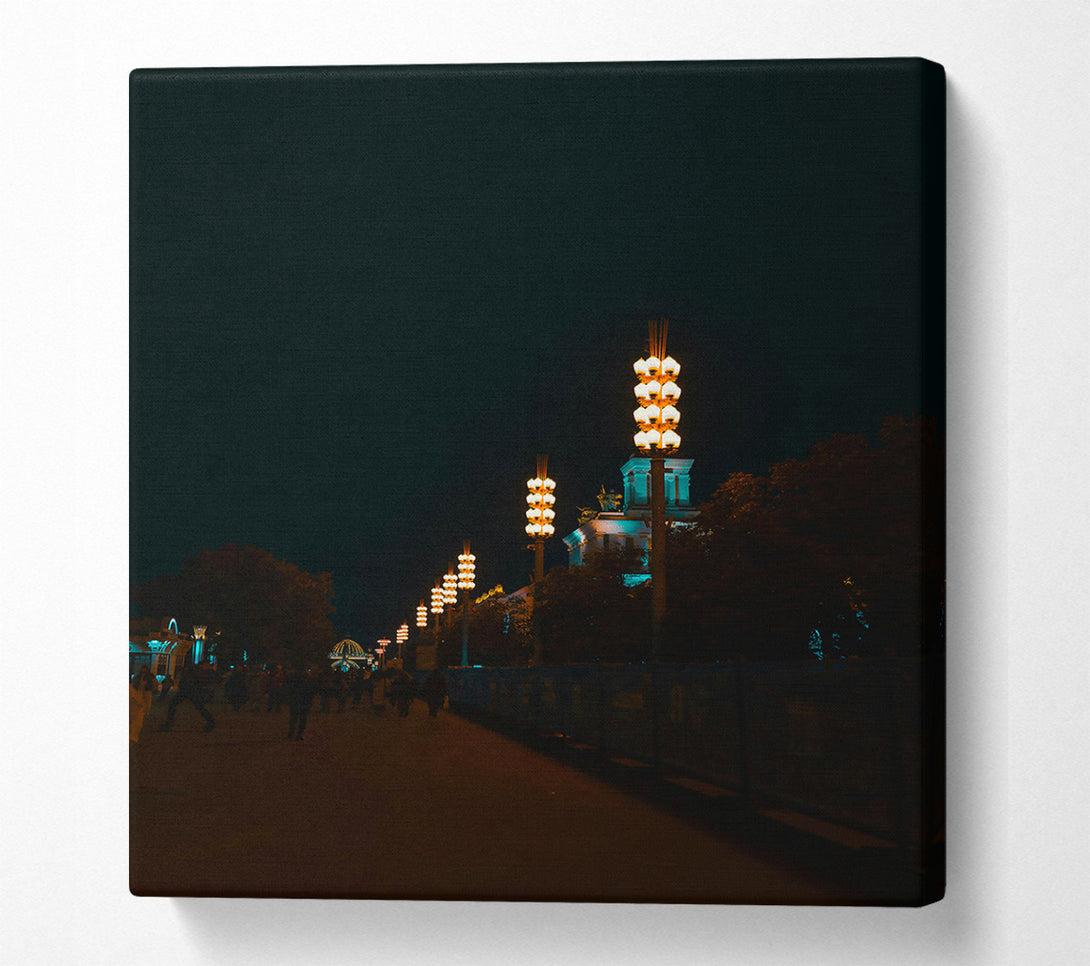  A Canvas Print of Blue Night Lights Canvas Wall Art