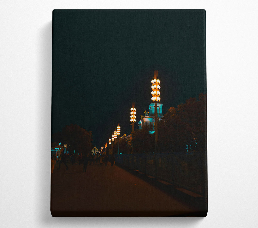  A Canvas Print of Blue Night Lights Canvas Wall Art