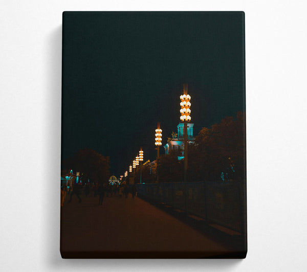  A Canvas Print of Blue Night Lights Canvas Wall Art