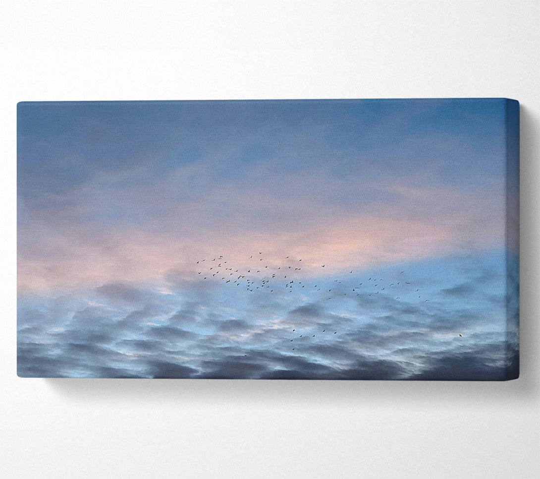  A Canvas Print of Blue Sky Flock Canvas Print