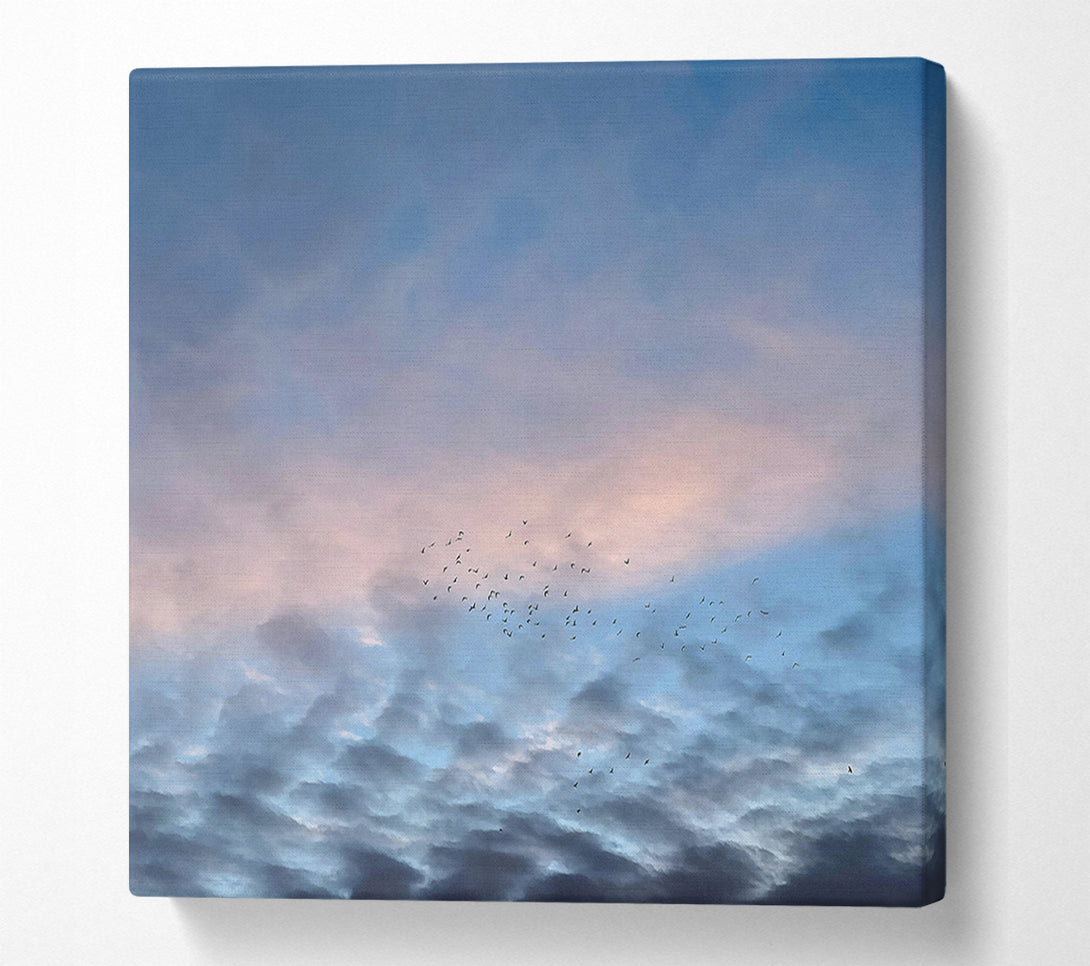  A Canvas Print of Blue Sky Flock Canvas Print