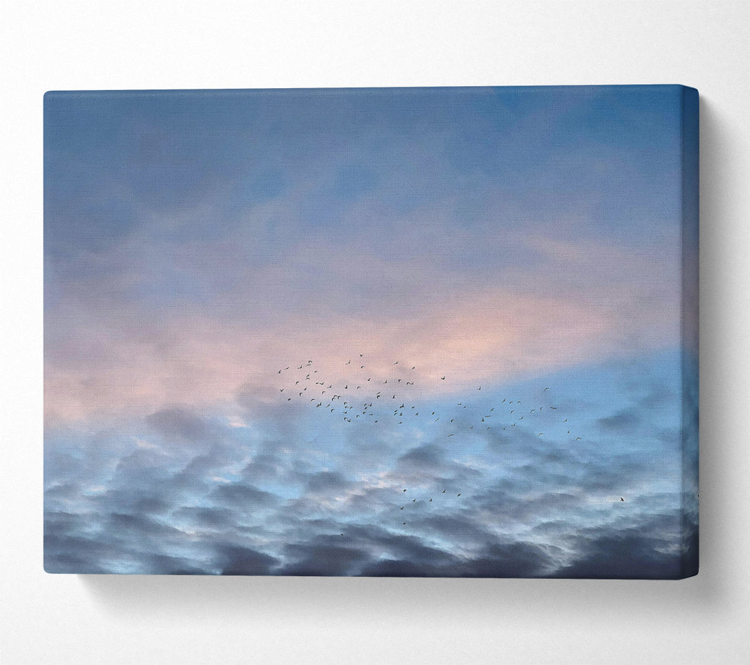  A Canvas Print of Blue Sky Flock Canvas Print