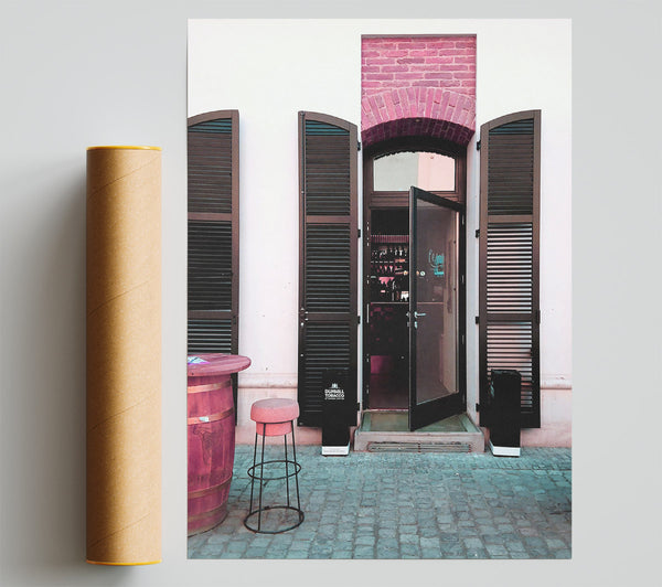 Pink Brick Entrance Print