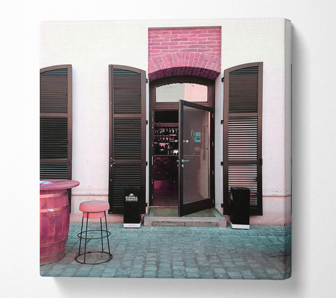  A Canvas Print of Pink Brick Entrance Canvas Wall Art