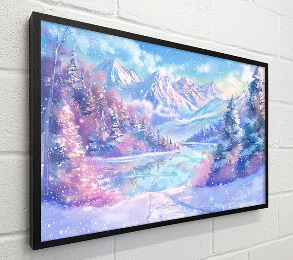 Pale Blue Winter Scene