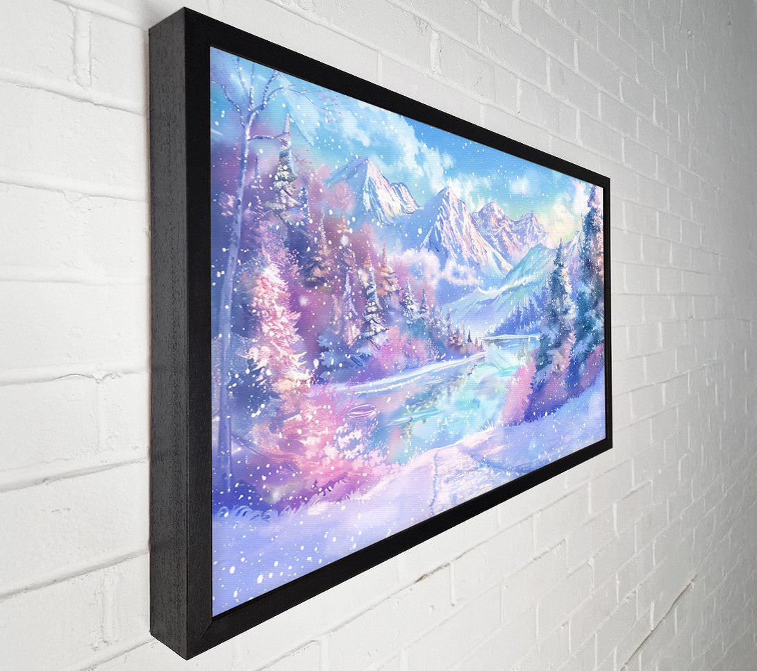  A Canvas Print of Pale Blue Winter Scene Canvas Wall Art