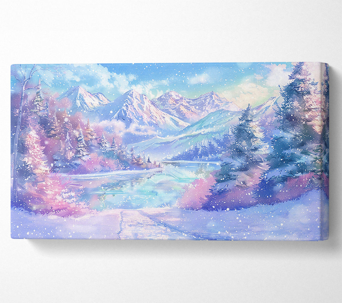  A Canvas Print of Pale Blue Winter Scene Canvas Wall Art