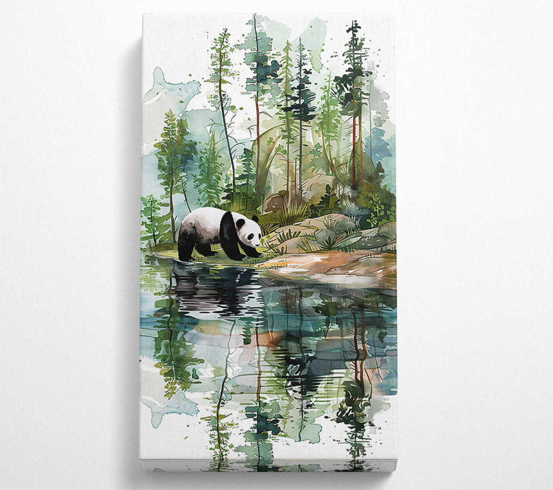  A Canvas Print of Emerald Panda Reflection Canvas Print