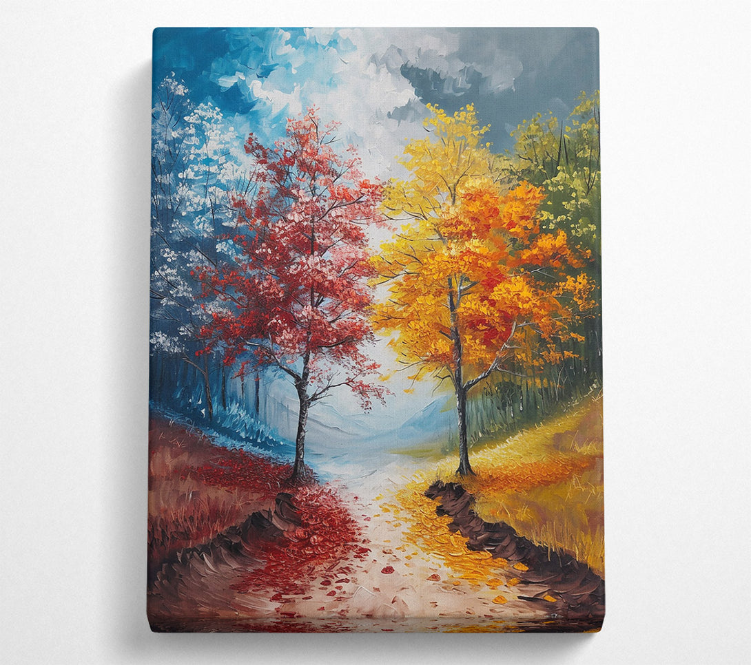  A Canvas Print of Golden Autumn Path Canvas Print
