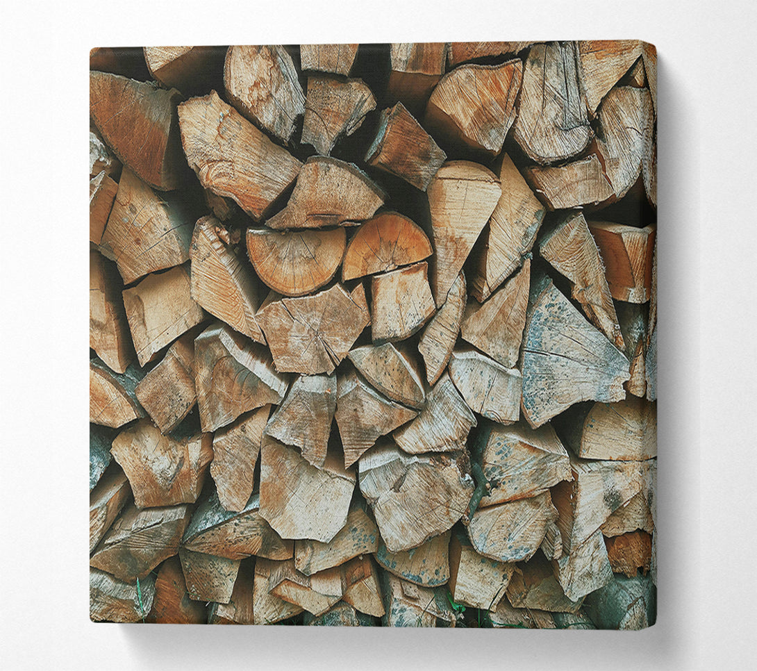  A Canvas Print of Golden Stacked Oak Canvas Art