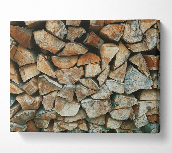  A Canvas Print of Golden Stacked Oak Canvas Art