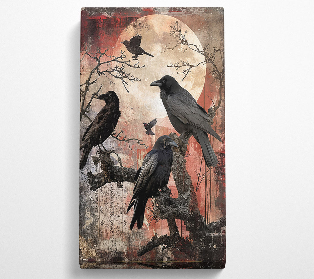  A Canvas Print of Crimson Moon Ravens Canvas Wall Art