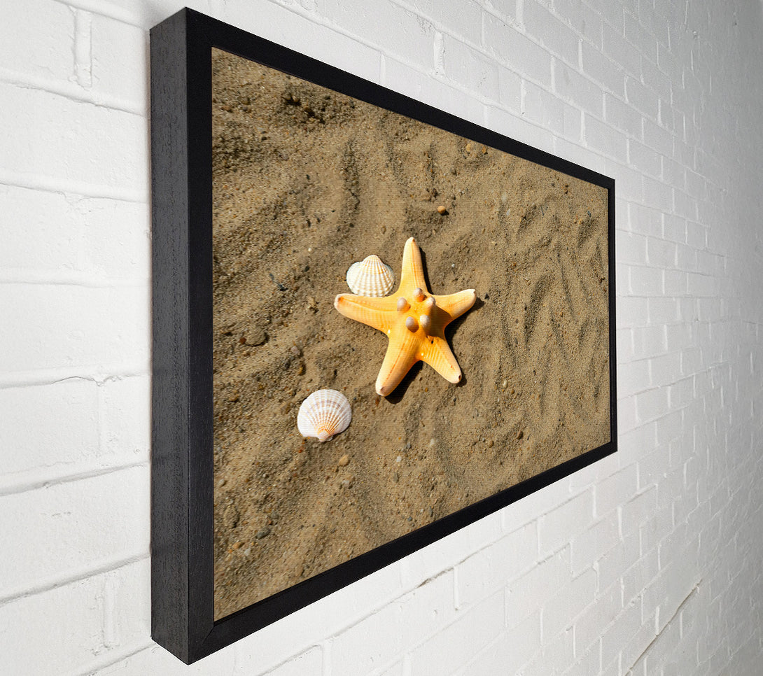  A Canvas Print of Golden Starfish Shore Canvas Print