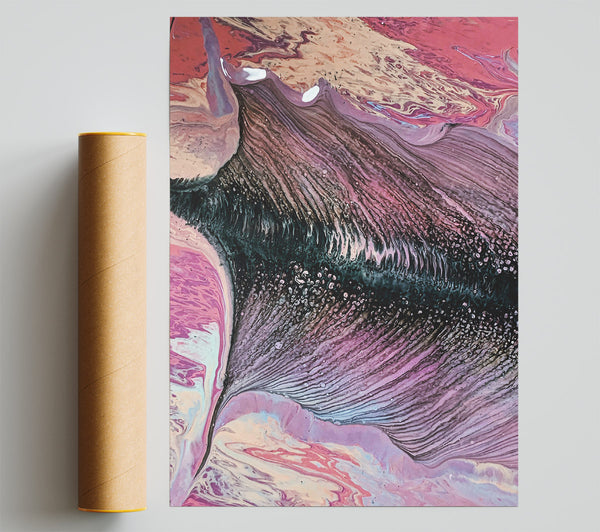 Pink & Black Swirls Poster