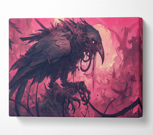  A Canvas Print of Crimson Raven'S Reign Canvas Wall Art