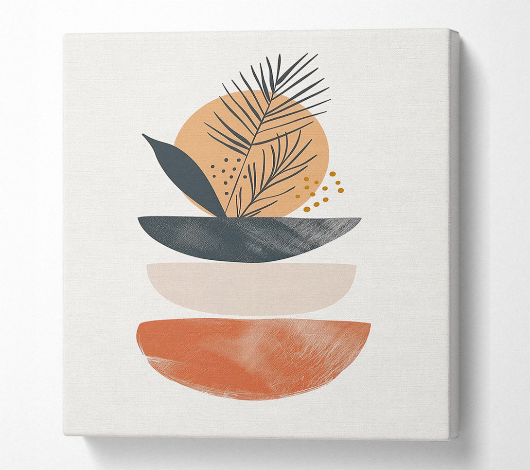  A Canvas Print of Terracotta Leaf Abstract Canvas Art