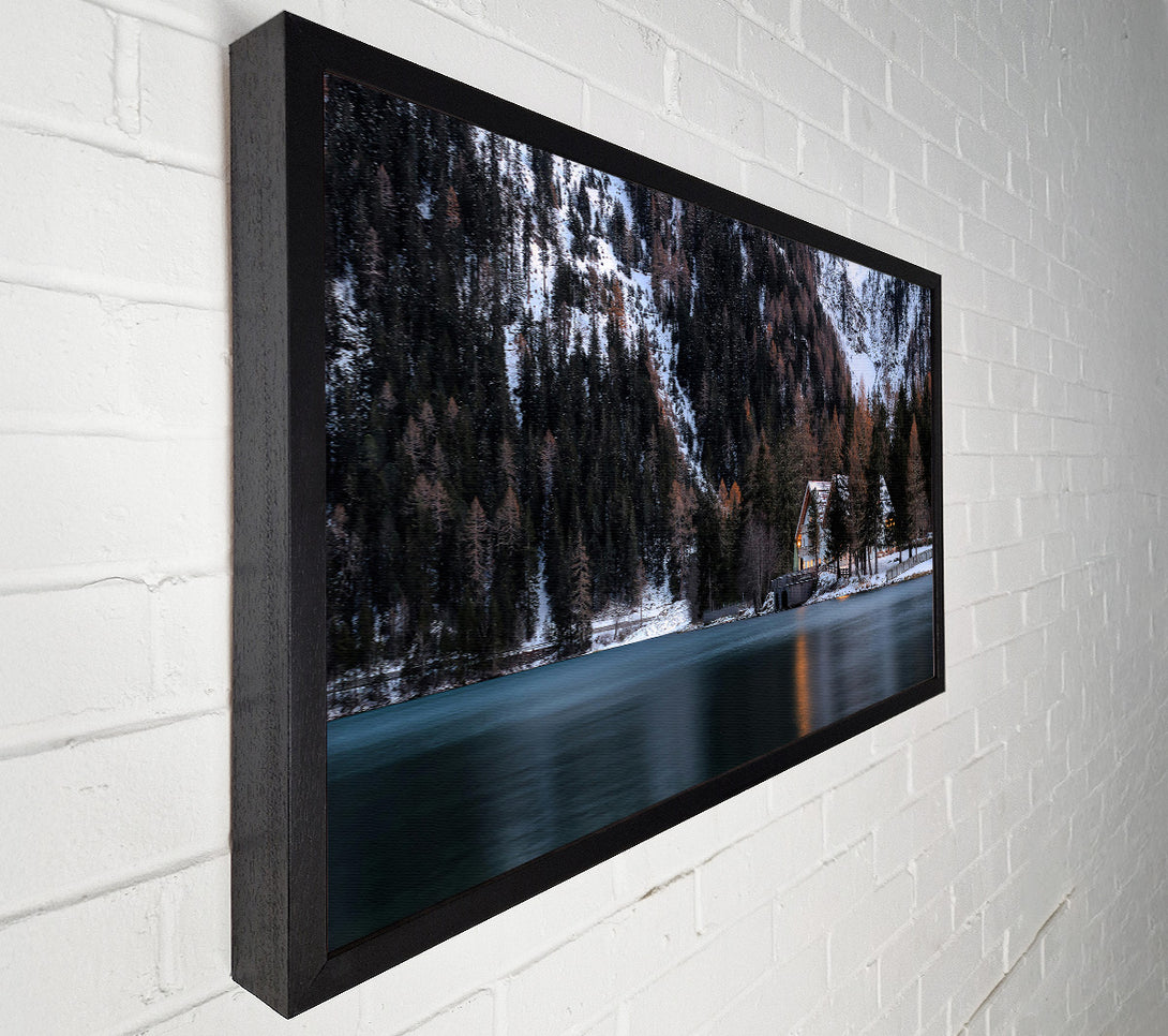  A Canvas Print of Blue Cabin In The Pines Canvas Art