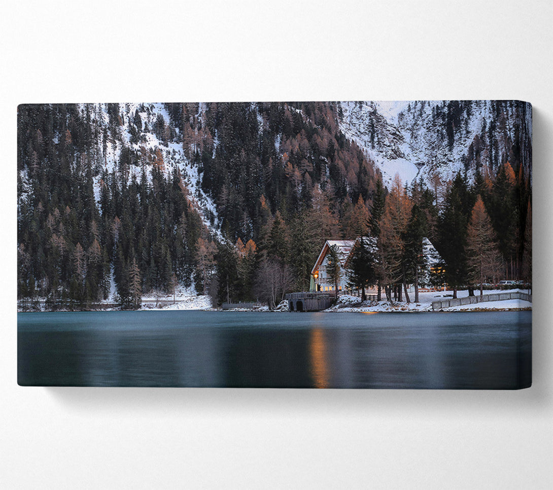  A Canvas Print of Blue Cabin In The Pines Canvas Art