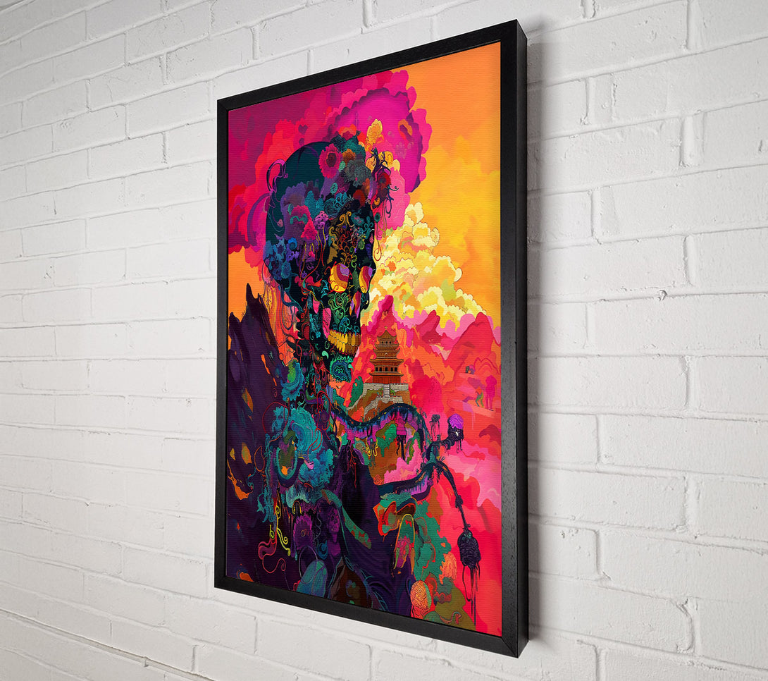  A Canvas Print of Pink Floral Skull Canvas Print