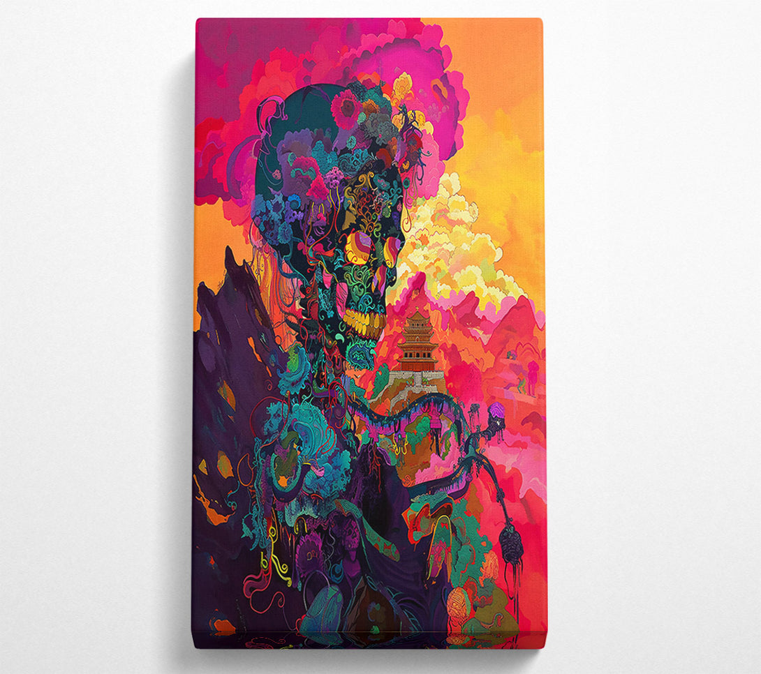  A Canvas Print of Pink Floral Skull Canvas Print