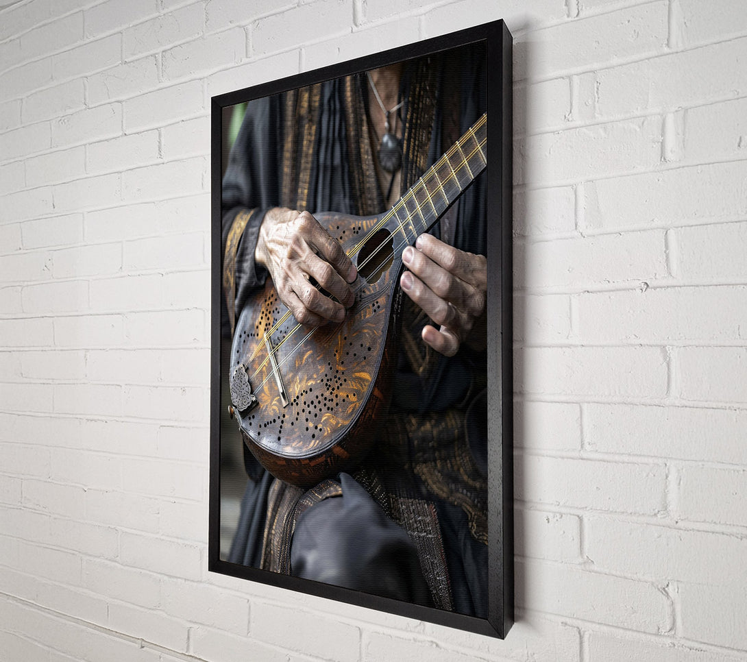  A Canvas Print of Golden Stringed Melody Canvas Art
