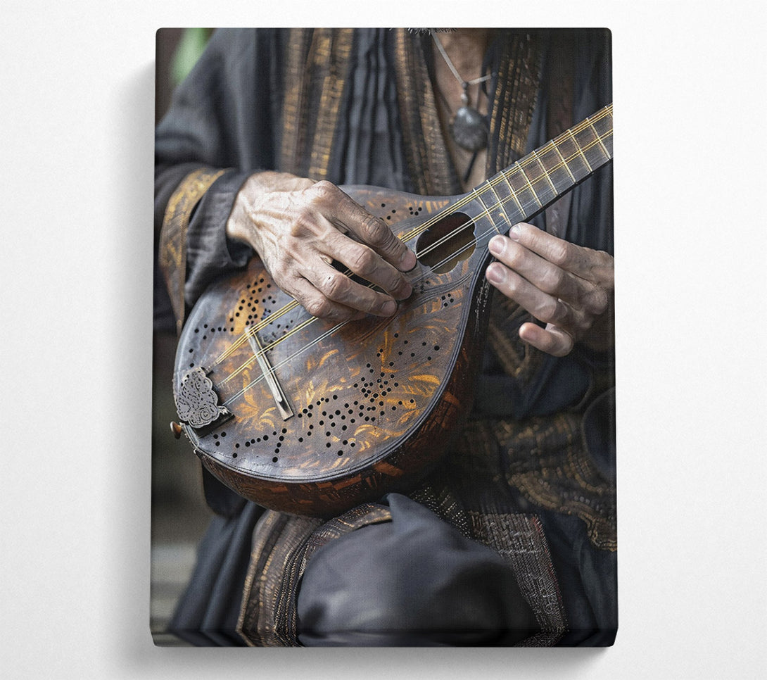  A Canvas Print of Golden Stringed Melody Canvas Art