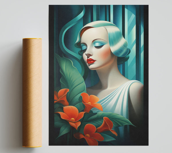 Woman Bold Art Deco Poster
