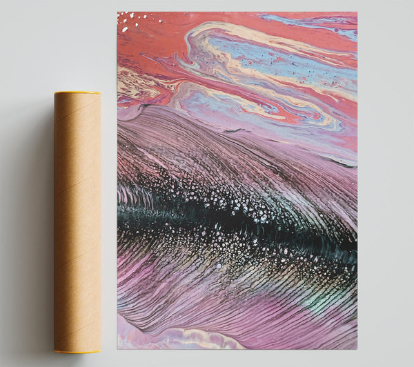 Pink And Peach Swirls Giclee Print