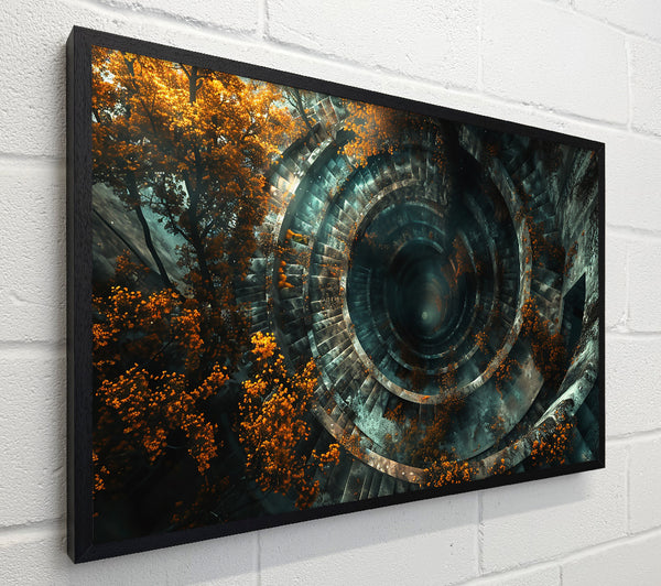 Teal Spiraling Descent