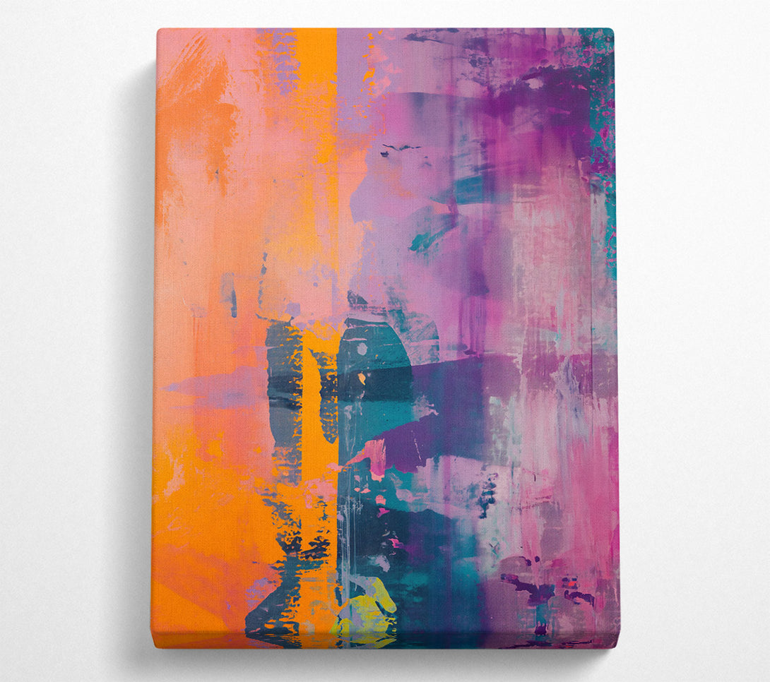  A Canvas Print of Orange Abstract Expressionism Canvas Art