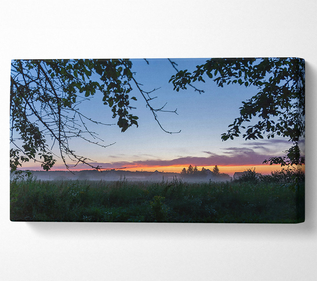  A Canvas Print of Orange Sunset Mist Canvas Art