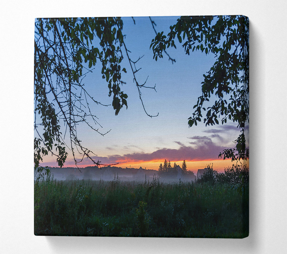 A Canvas Print of Orange Sunset Mist Canvas Art
