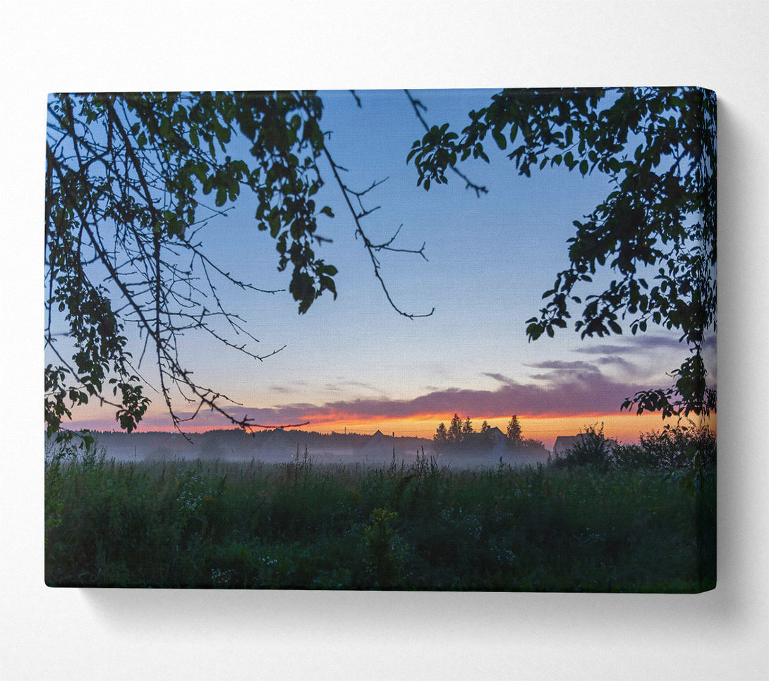  A Canvas Print of Orange Sunset Mist Canvas Art