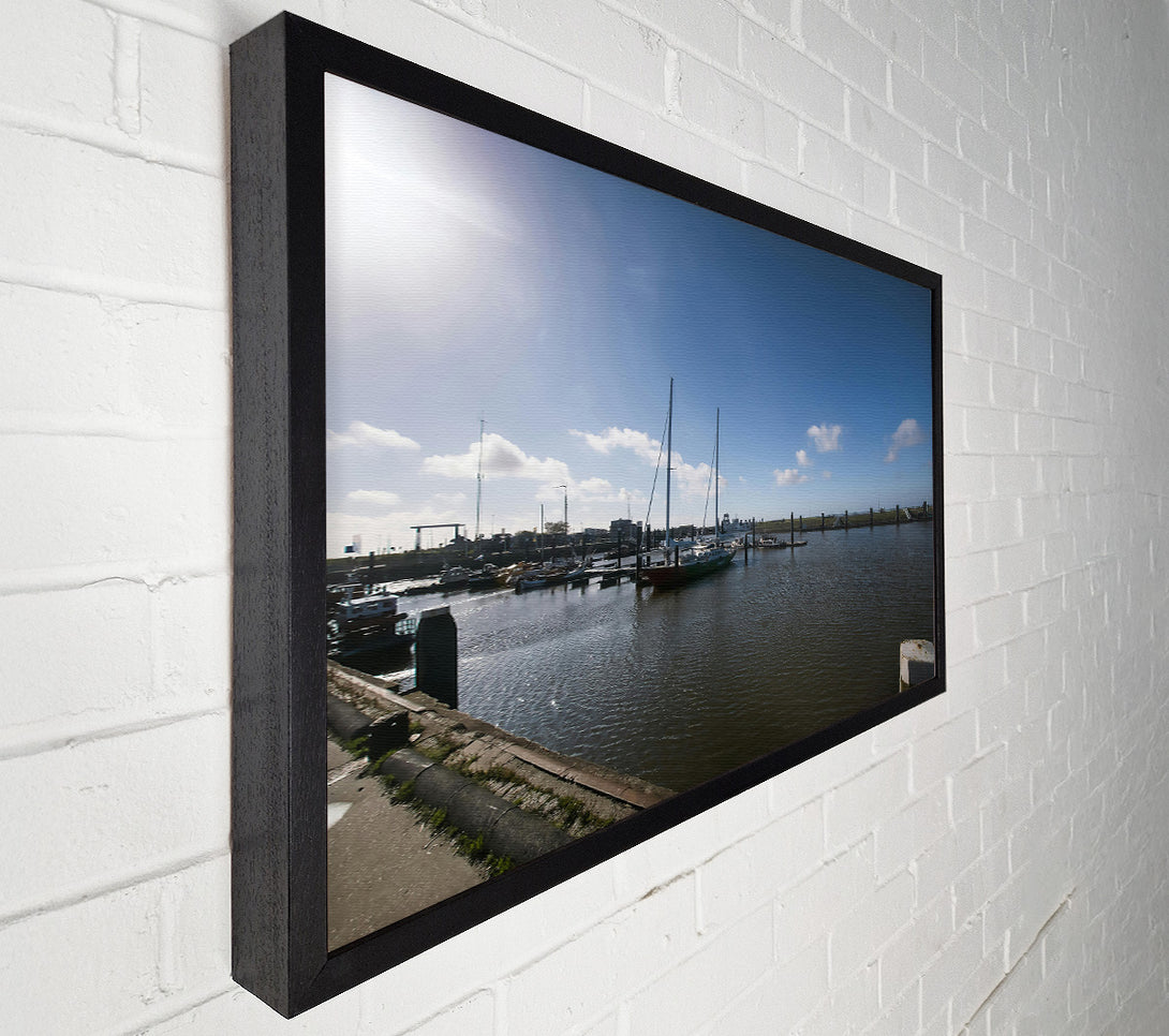  A Canvas Print of Blue Sky Harbor Canvas Print