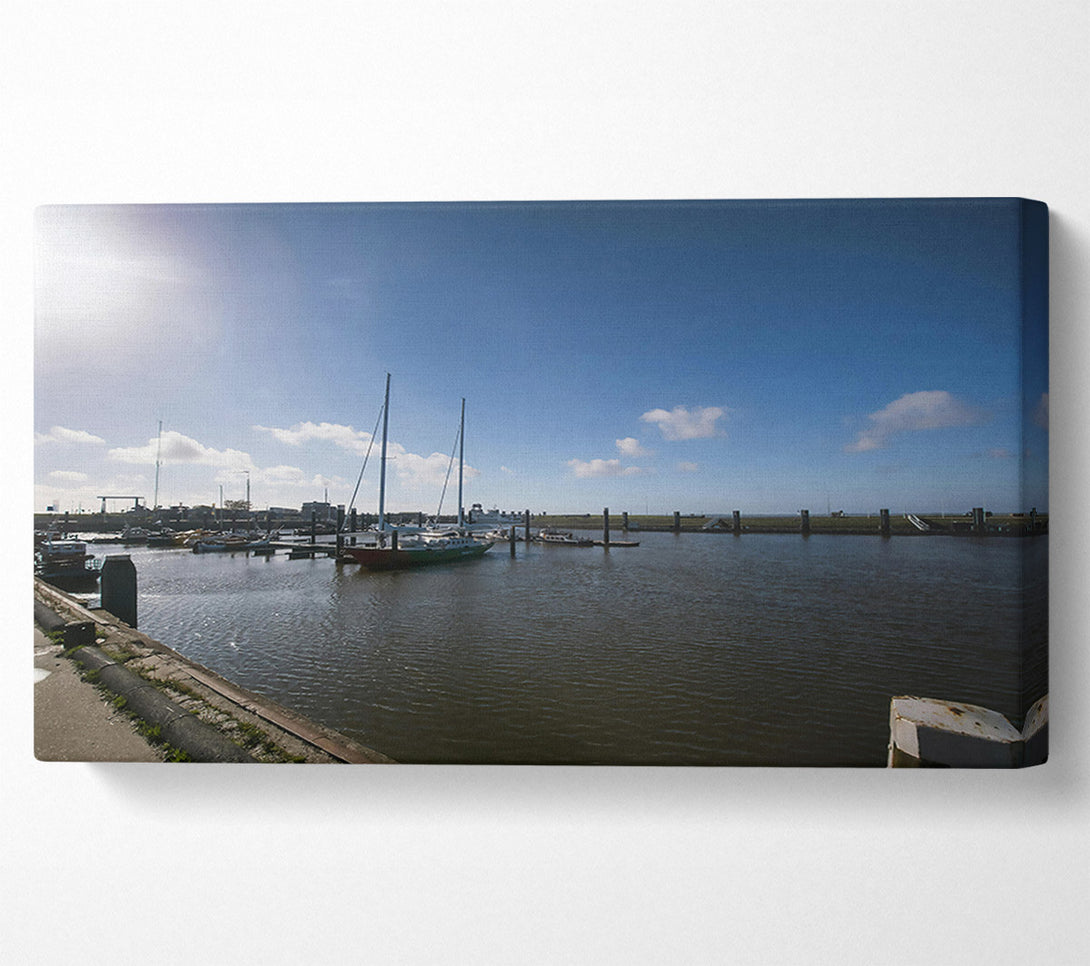  A Canvas Print of Blue Sky Harbor Canvas Print