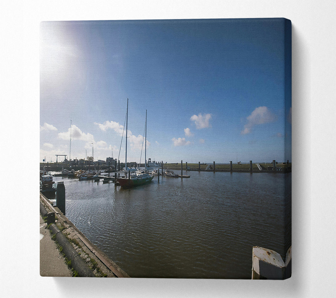  A Canvas Print of Blue Sky Harbor Canvas Print