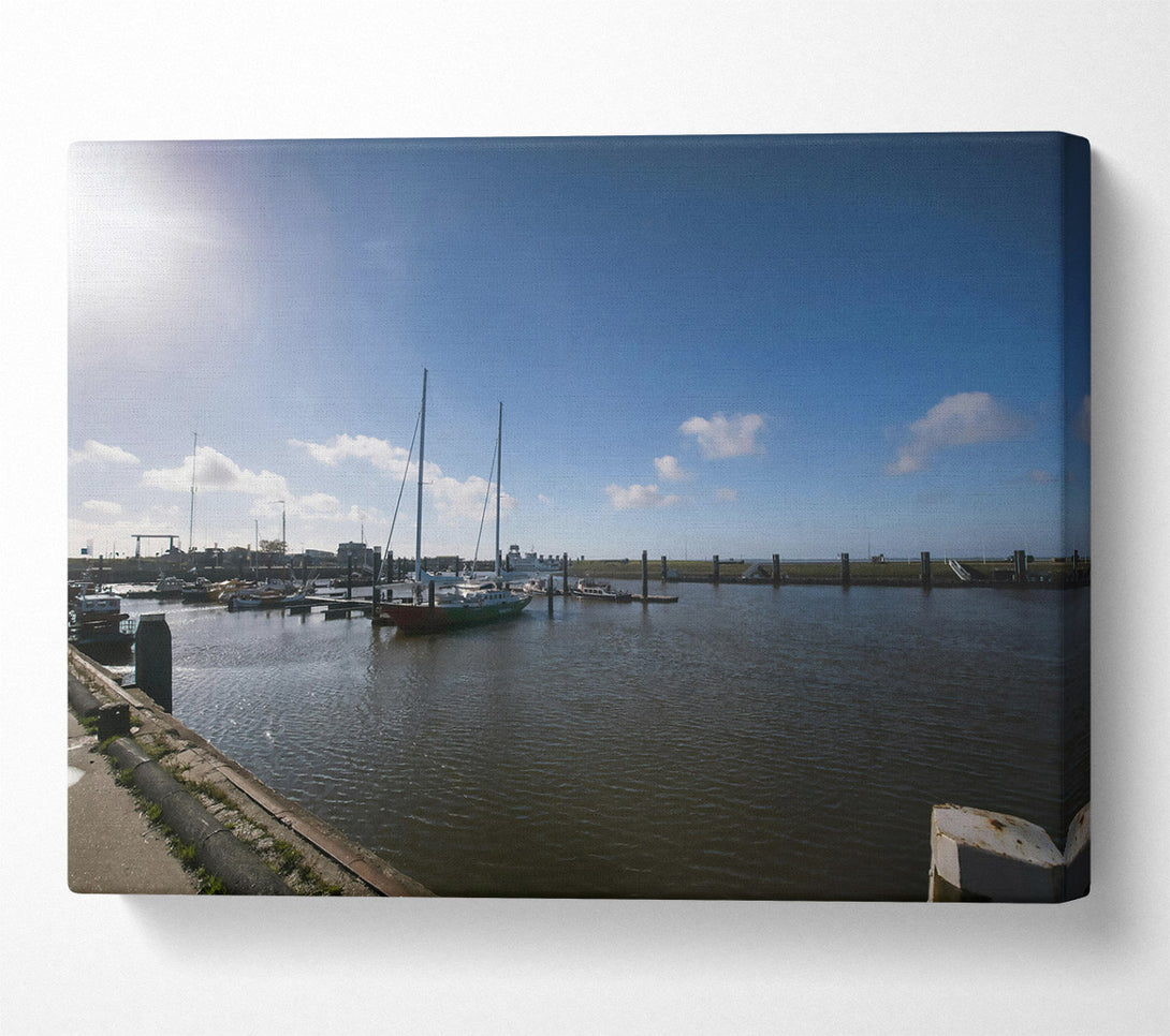  A Canvas Print of Blue Sky Harbor Canvas Print