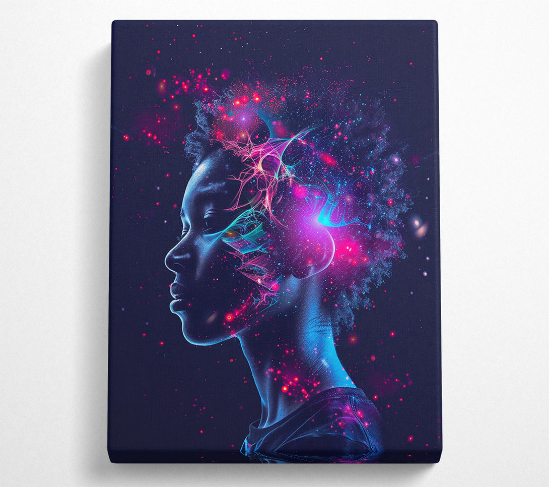  A Canvas Print of Blue Cosmic Bloom Canvas Wall Art