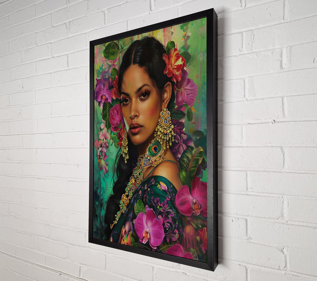  A Canvas Print of Emerald Floral Enchantment Canvas Art