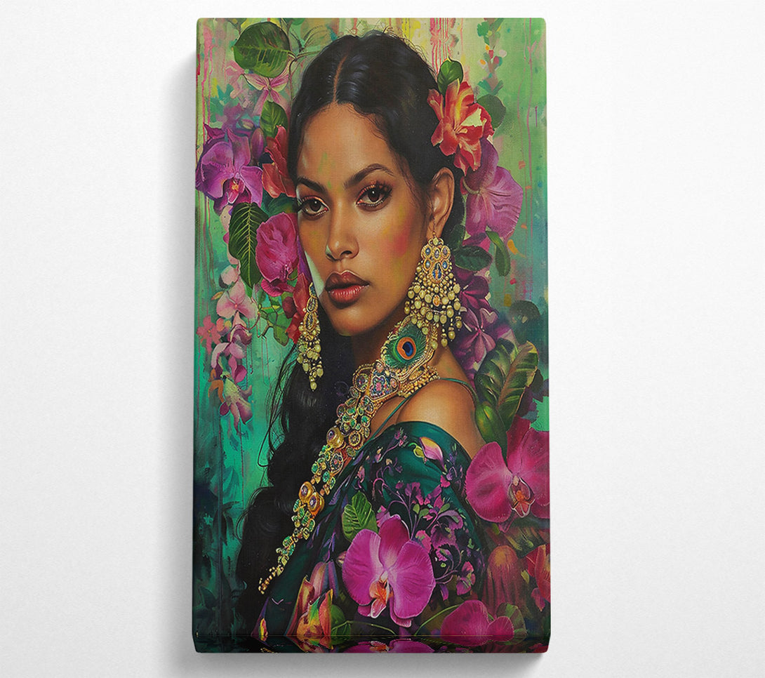  A Canvas Print of Emerald Floral Enchantment Canvas Art