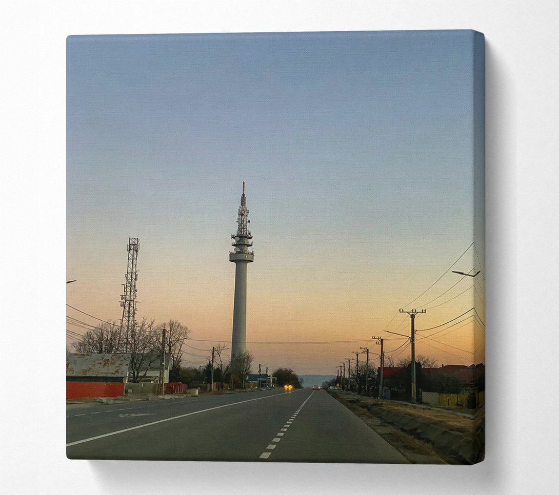  A Canvas Print of Golden Hour Tower Canvas Print