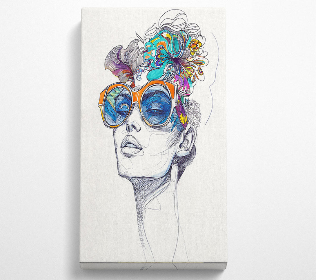  A Canvas Print of Blue Floral Eyes Canvas Print