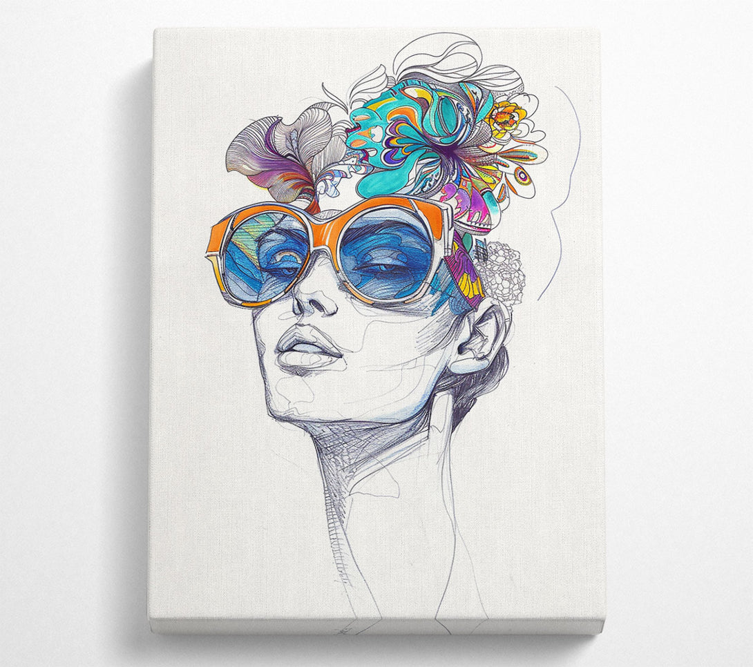  A Canvas Print of Blue Floral Eyes Canvas Print