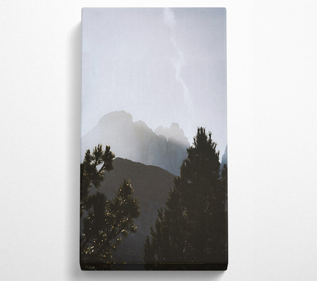  A Canvas Print of Silhouetted Pines In Grey Canvas Wall Art
