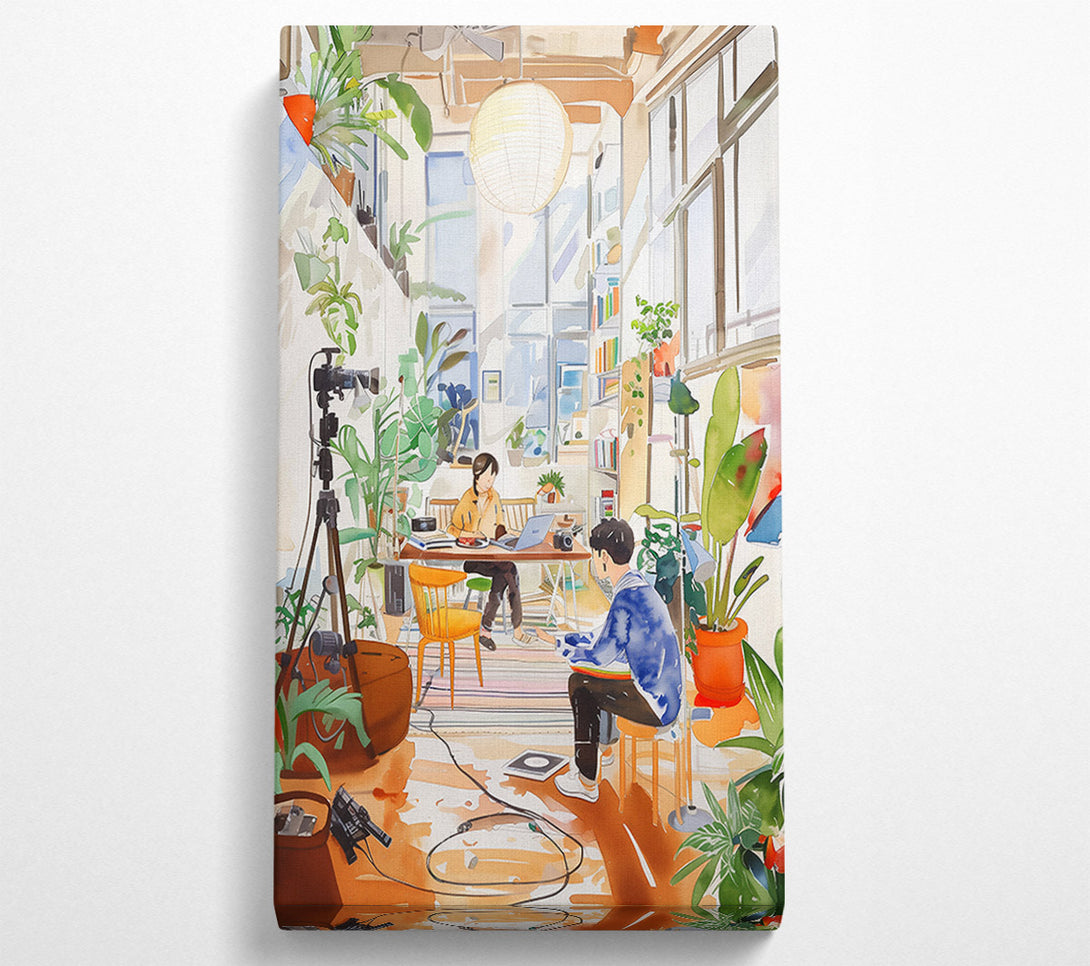  A Canvas Print of Orange Light Studio Session Canvas Art