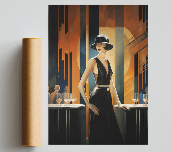 Woman In The Bar Print