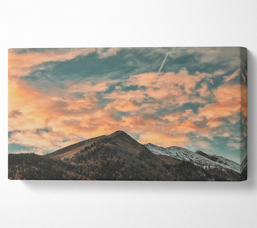 A Canvas Print of Peach Sky Mountain Canvas Art