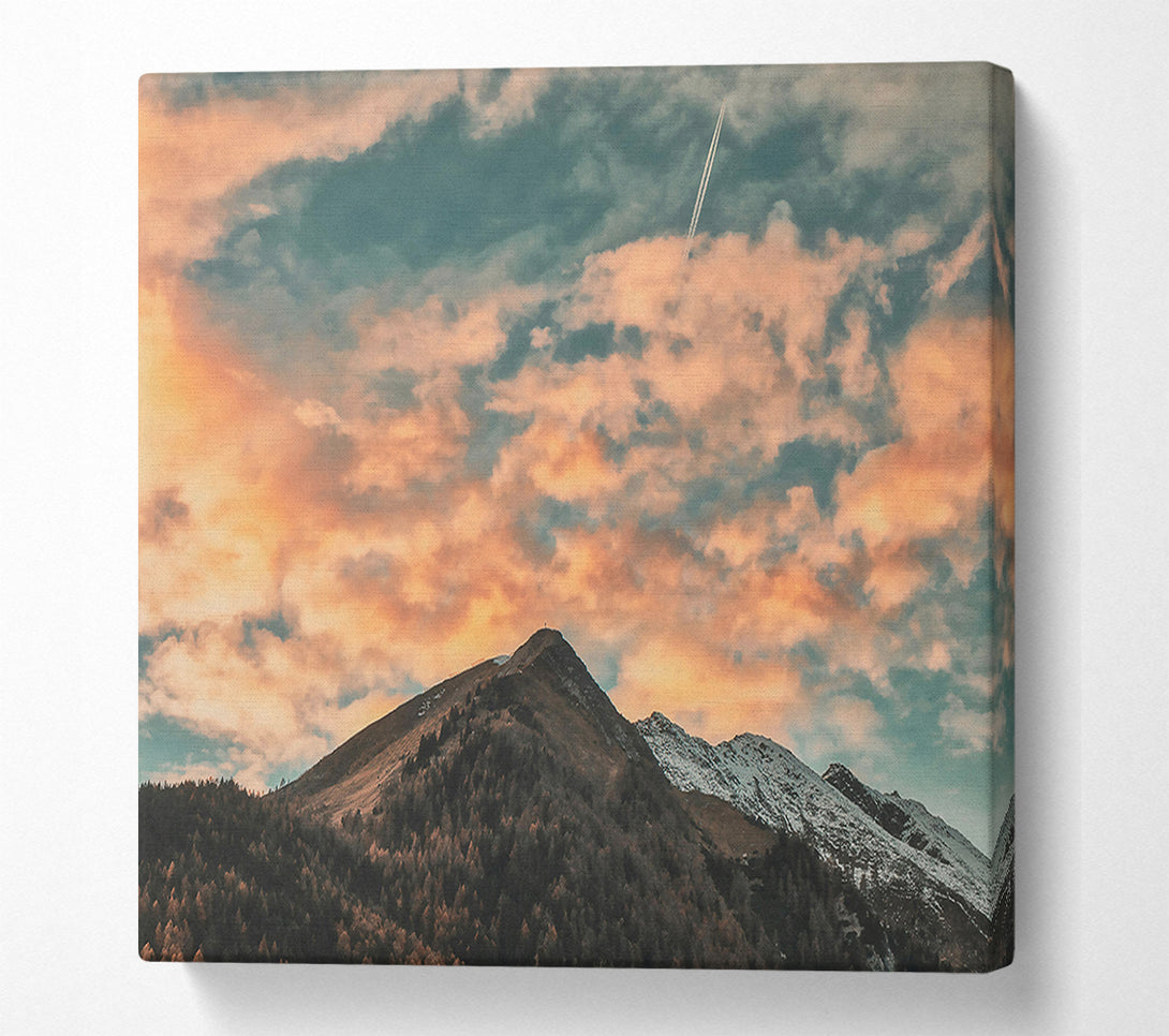  A Canvas Print of Peach Sky Mountain Canvas Art